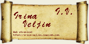 Irina Veljin vizit kartica